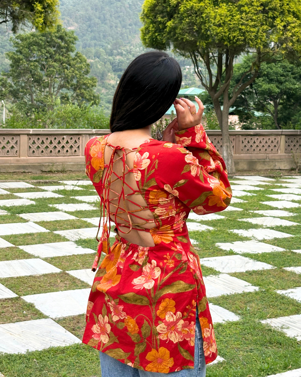 Fiza Bell Sleeved Corset Kurti
