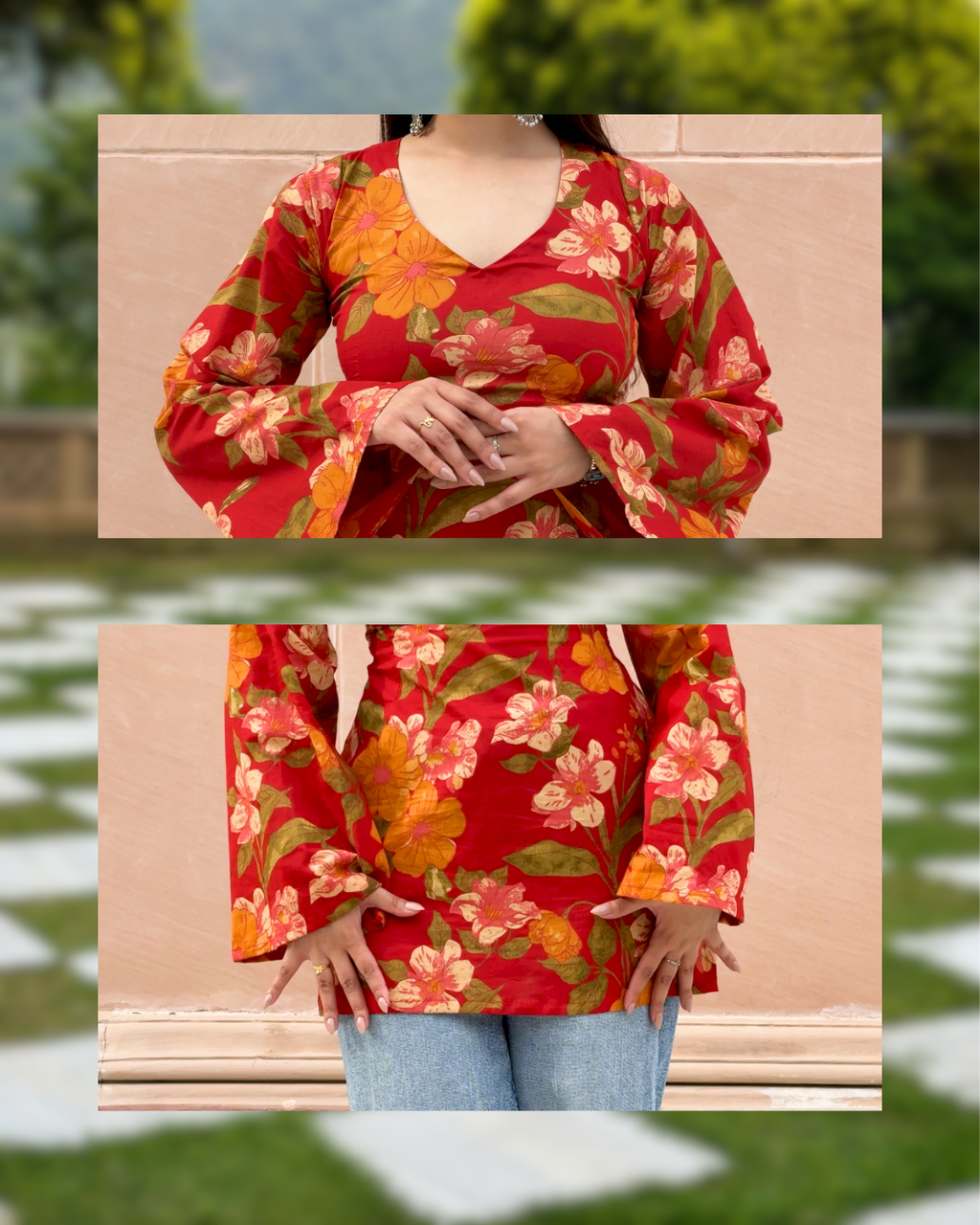 Fiza Bell Sleeved Corset Kurti