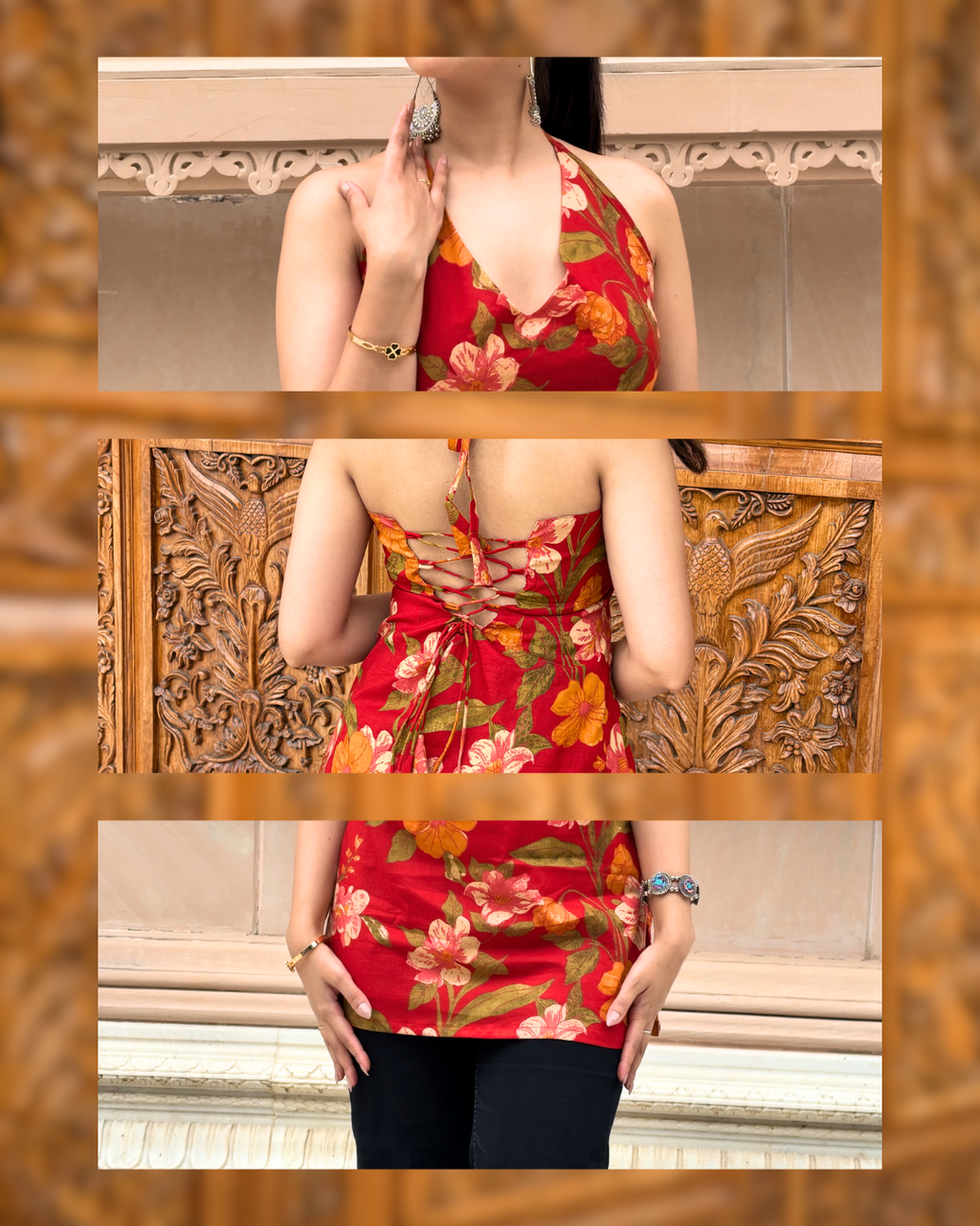 Noor Halter Neck Corset Kurti